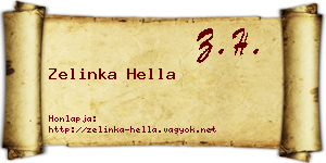Zelinka Hella névjegykártya